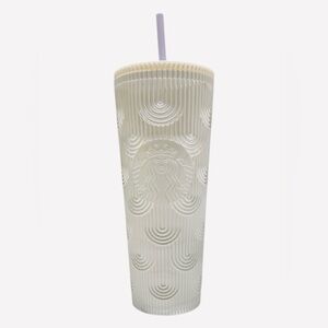 Starbucks 2023 White Pearl Shell Scales Venti Tumbler 24oz